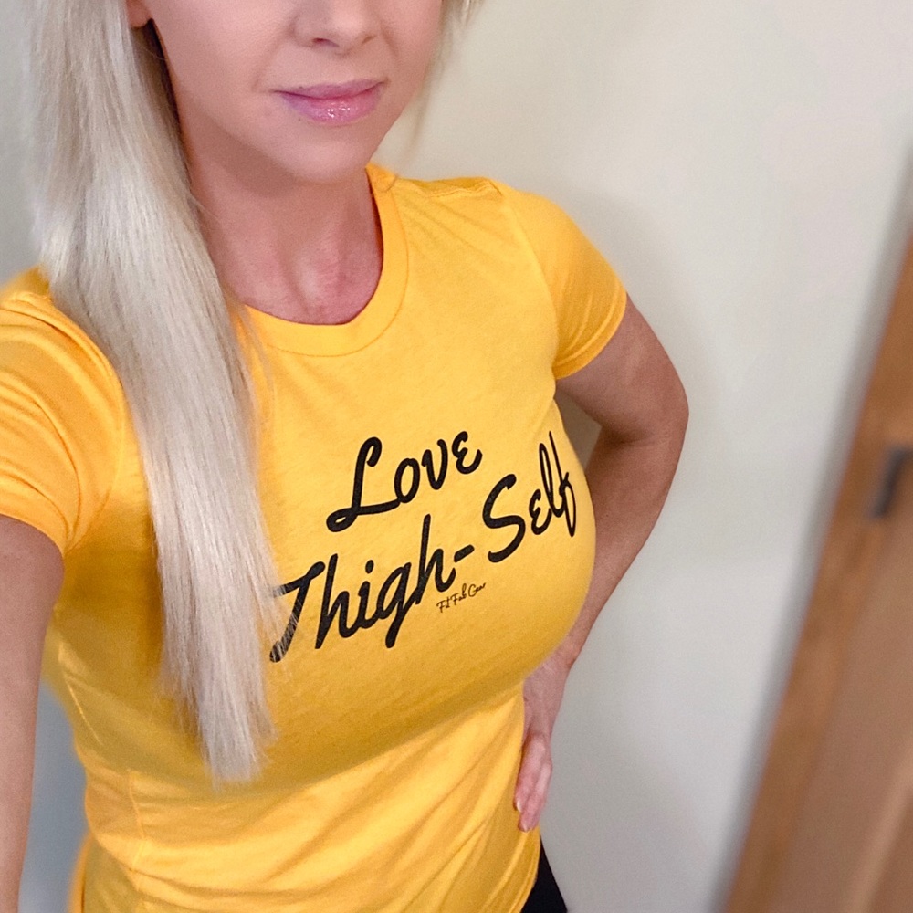 Fit Fab Gear “ Love Thigh Self “ T-shirt Yellow